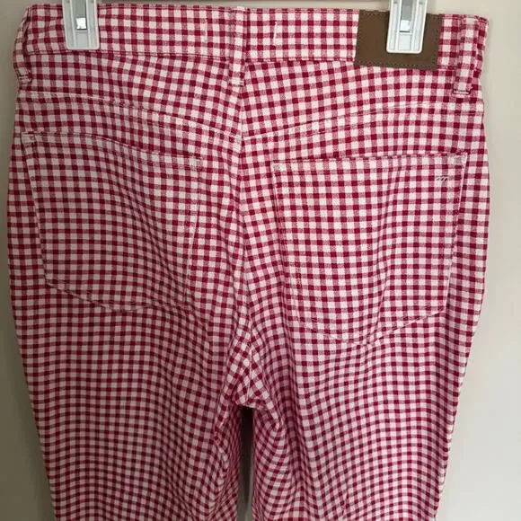 Madewell The Perfect Vintage Jean in Rosy Hibiscus Gingham Check Preppy Picnic - Picture 11 of 14